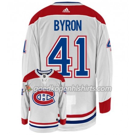 Montreal Canadiens PAUL BYRON 41 Adidas Wit Authentic Shirt - Mannen